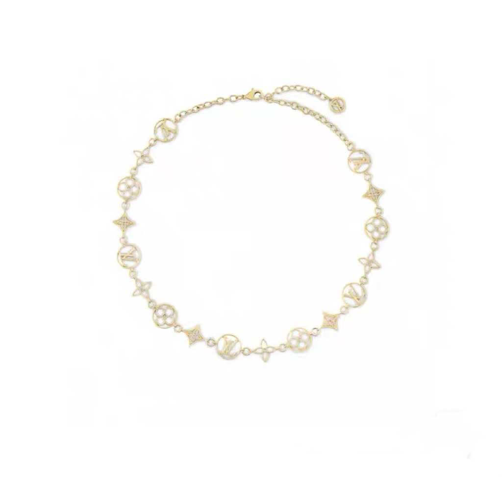 Louis Vuitton Gold-Plated Monogram Necklace Louis Vuitton Gold-Plated Monogram Necklace